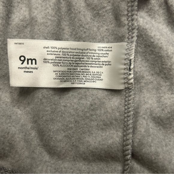 Carters grey pea style jacket with black/red detailing on sleeves and hood - Picture 7 of 9